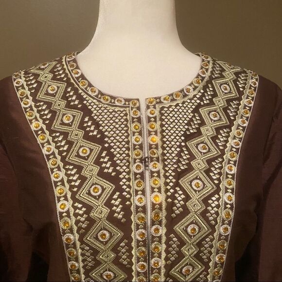 Victor Costa 100% Silk Beaded Elegant Blazer Jacket Size 14 - Picture 5 of 13